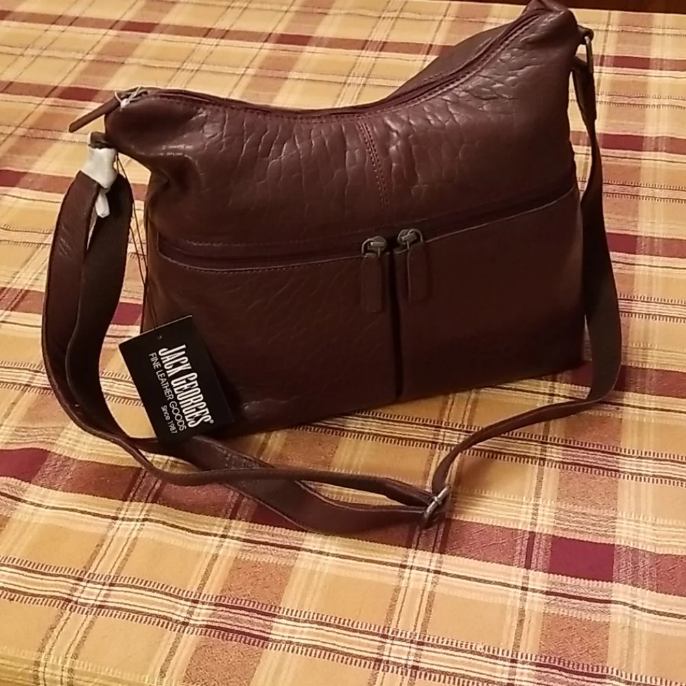 🆕️Jack Georges Uptown hobo leather bag. Cherry